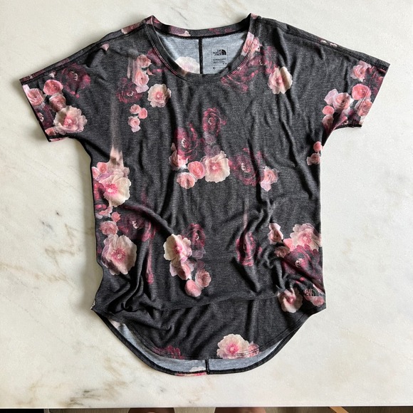 The North Face Tops - The‎ North Face Womens FlashDry Floral Print Gray Athletic T Shirt S